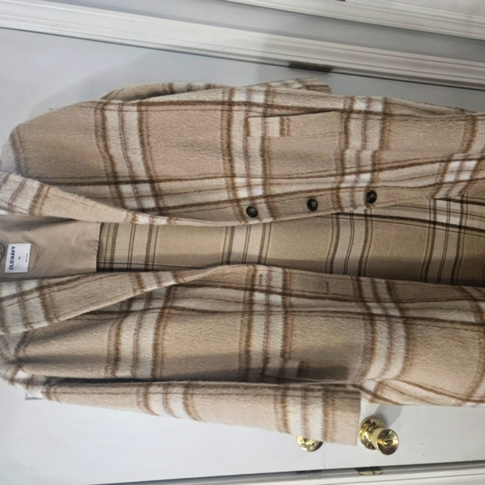 Tan Plaid Women's Coat
